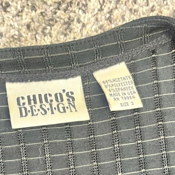 Chicos Travelers Set VINTAGE Size 3 (XL) Black Window Pane, 2 Piece Pull-On Pant - Picture 3 of 16